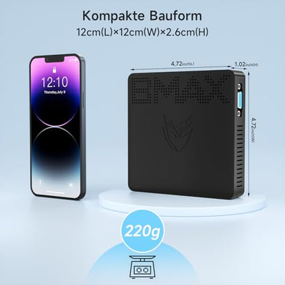 BMAX B1 Pro Mini PC Intel N4000 8GB/128GB Lüfterlos Win 11 Pro