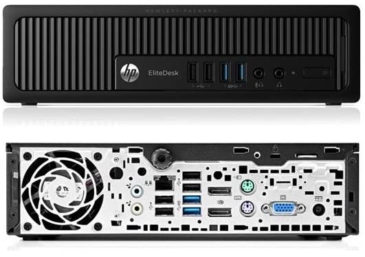 HP EliteDesk i5 Business Mini-PC - 16GB RAM, 512GB SSD, Win 11 Pro. Kompakter, dunkelgrauer PC für professionelles Computing.