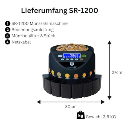 Securina24 SR1200LC Münzzähler/-sortierer - Schwarz
