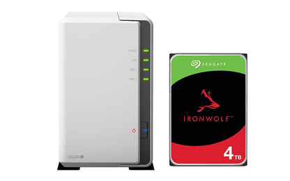 Synology DS220j 8 TB 2-Bay Desktop NAS-Lösung mit Seagate IronWolf