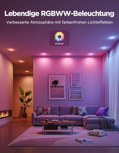 Govee Smart Einbaustrahler RGBWW LED Spot Matter Alexa 4er-Pack