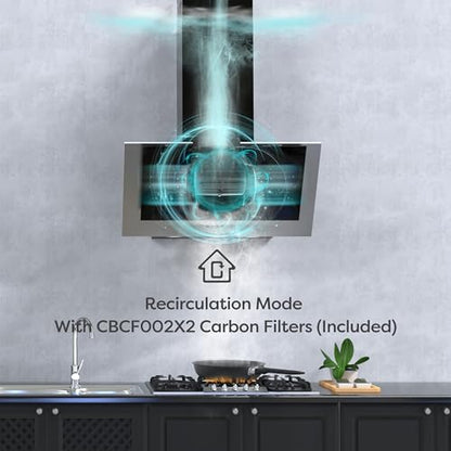 CIARRA CBCB6736C Dunstabzugshaube Kopffrei 60cm Schwarz