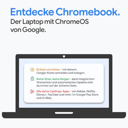 HP Chromebook x360 Convertible - 14" Touch N100 4GB 128GB Silber