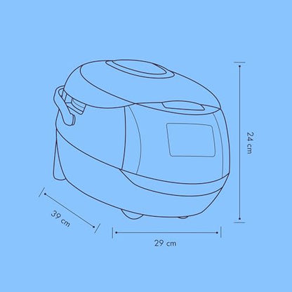 REISHUNGER Starter Set Digital-Reiskocher & Dampfgarer Schwarz mit Reis