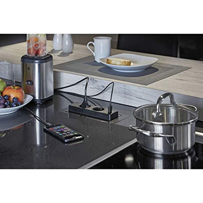 EVOline Backflip 159271005300 Tischsteckdose USB - Schwarz Matt