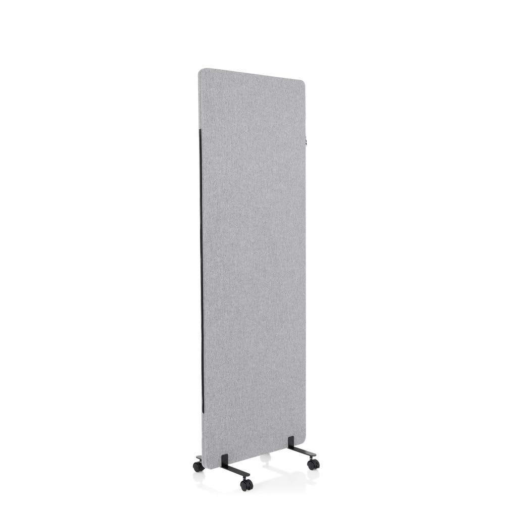 hjh OFFICE FLEXMIUT Mobile Akustik Trennwand Hellgrau 177x60cm zur Schallabsorption und flexiblen Raumgliederung.