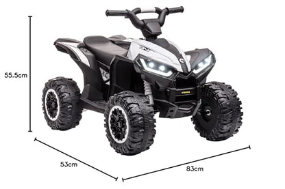 HOMCOM Kinder Elektro-Quad 12V für Kinder von 3 bis 5 Jahren – Weiss