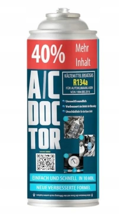 AC Doctor Paket 3in1 Klimaanlagen-Füllset – 2x R134a Auto-Schlauch