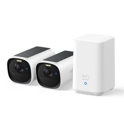 eufy Security eufyCam E40 2K Aussen-Solarkamera Set mit HomeBase 2, kabellos mit integriertem Solarpanel