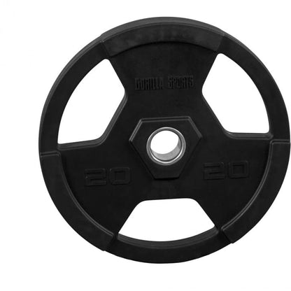 GORILLA SPORTS Olympia Hantelscheibe – 10kg Tri-Grip 50mm