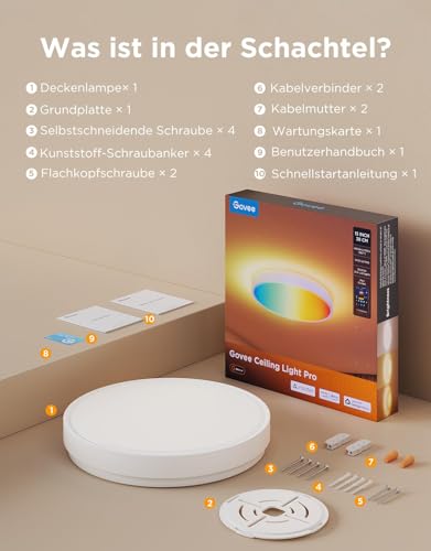 Govee Smart LED Deckenlampe RGBIC - Matter Ø38cm