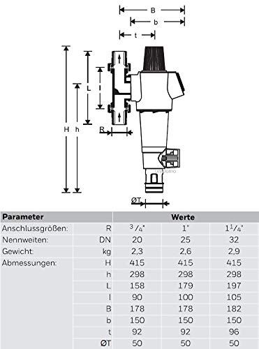 Buderus Logafix Rückspülfilter Druckminderer - 1 Zoll Anschluss