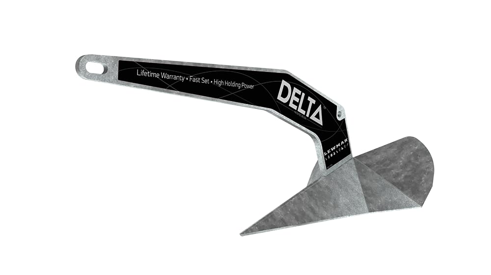 Lewmar Delta Bootsanker 16 kg. Verzinkter Pflugscharanker. Hält Boote 35-52 ft sicher am Grund.