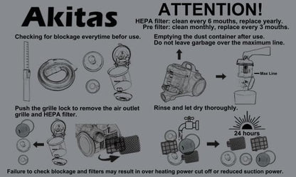 Akitas C10T 850W Beutelloser Staubsauger - Cat & Dog