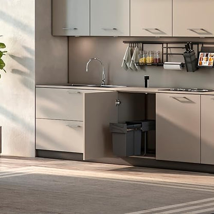 Emuca Ausziehbarer Recycling Küchenabfalleimer Unterbau 1x20L Anthrazit