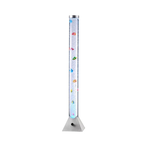 LeuchtenDirekt LED Wassersäule H120cm Kinderzimmer – RGB stahlfarben. Stahlfarbene Säule. LED-Beleuchtung mit RGB-Farbwechsel für visuelle Effekte.