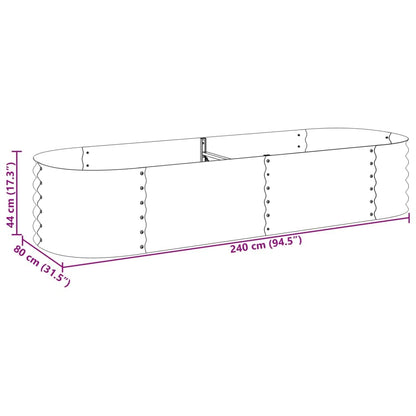 vidaXL Hochbeet Stahl Grau für Garten 240x80x44 cm
