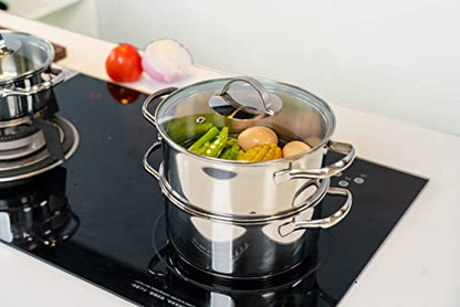 Amazon Basics 11-tlg. Kochgeschirr-Set Edelstahl Induktion