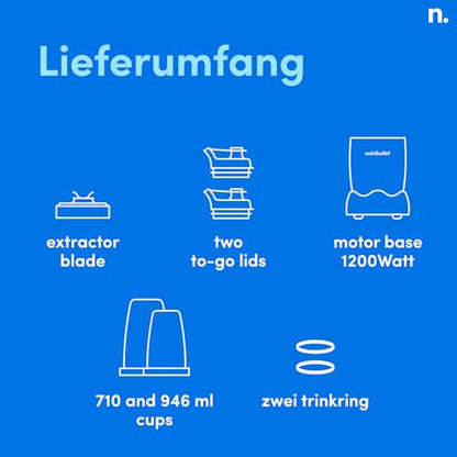 Nutribullet Pro 1200 Multifunktionsmixer – 1200W, Schwarz