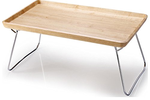 Continenta Bett-Tablett Gummibaumholz Natur - 53x32cm. Rechteckiges, hellbraunes Tablett aus Gummibaumholz. Dient als stabile Ablagefläche auf dem Bett zum Essen oder Arbeiten.
