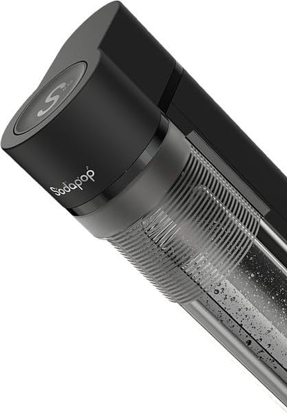 Sodapop Logan Wassersprudler - Matt Schwarz, inkl. Glas- & PET-Flaschen