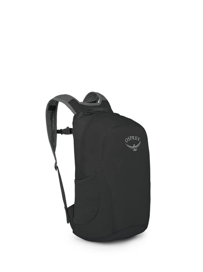 Osprey UL Stuff Pack Ultraleichter Rucksack 18 L Schwarz mit Mesh-Schulterriemen für Reisen