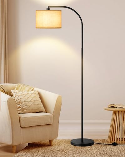 EDISHINE Bogenlampe Stehleuchte - 161cm Schwarz Beige