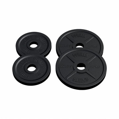 GORILLA SPORTS Olympia Gewichtsscheiben Gusseisen 50mm Bohrung