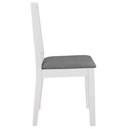 vidaXL Esszimmerstuhl Set – 2 Stk. Weiss Massivholz Gepolstert