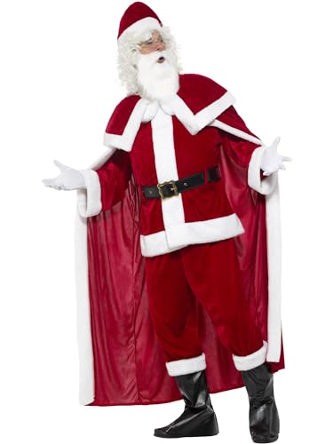 Smiffys Deluxe Weihnachtsmann-Kostüm Rot – Komplettset