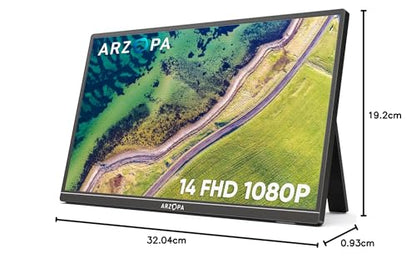 ARZOPA 14.0 Zoll FHD IPS Tragbarer Gaming Monitor - HDMI/USB-C