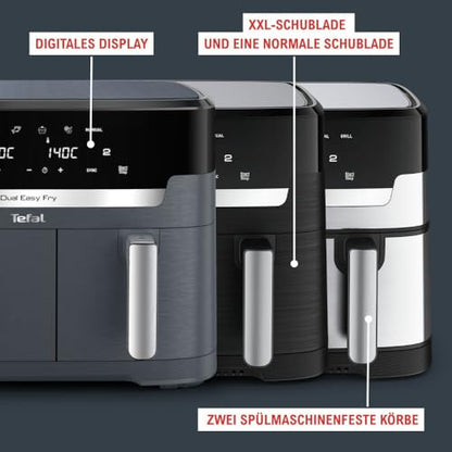 Tefal Dual Easy Fry XXL Heissluftfritteuse - 11L Grau EY942BE0
