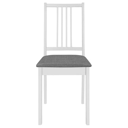 vidaXL Esszimmerstuhl Set – 2 Stk. Weiss Massivholz Gepolstert
