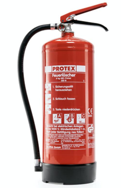 Protex Pulverfeuerlöscher 6 kg ABC Brandklassen mit Halterung