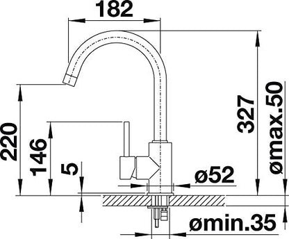 BLANCO MIDA Küchenmischbatterie - Hochdruck, Chrom