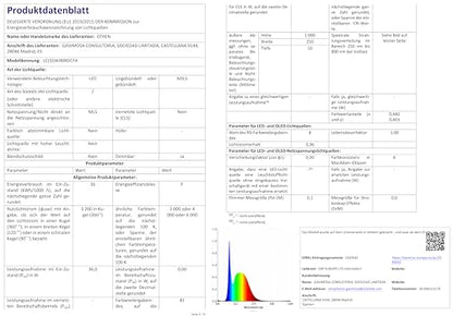 OTREN LED Deckenpanel 100x25cm Dimmbar - Fernbedienung