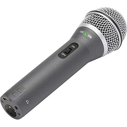 Samson Q2U Mikrofon Set - USB/XLR Podcast Mikrofon Grau