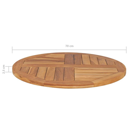 vidaXL Teak Massiv Tischplatte - Rund 70cm 2.5cm Dick