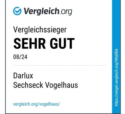 DARLUX Sechseck Futterhaus - L, mit Ständer, Rot-Braun