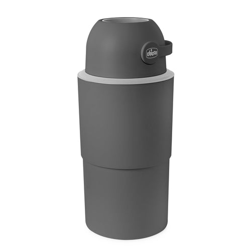 Chicco Windeleimer XL Geruchskontrolle Kompakt – Ohne Kassetten, Grau. Grauer, kompakter Windeleimer mit XL-Fassungsvermögen zur geruchsdichten Entsorgung von Windeln ohne Kassetten.