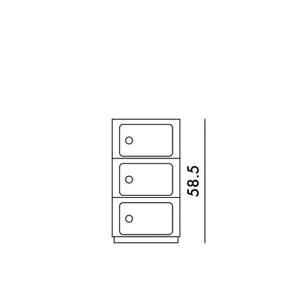 Kartell Componibile Aufbewahrungssystem - Weiss 3 Fächer