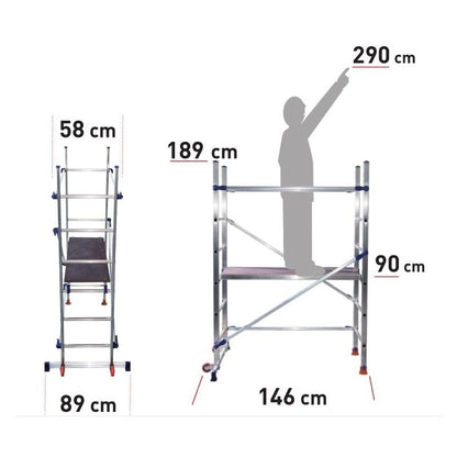 FACAL P6 Kleines Mobiles Aluminium Gerüst - Bis 2.90m