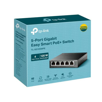 TP-Link TL-SG105MPE 5 Port Managed PoE Switch - 120W Schwarz