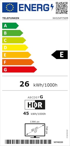 TELEFUNKEN XH32VP750M Smart TV - 32 Zoll HD-Ready Schwarz
