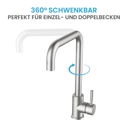 Bächlein Plivo Küchenarmatur Einhand - Edelstahl gebürstet massiv