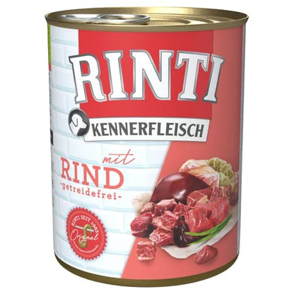 Rinti Kennerfleisch Multipack Hundefutter Rind & Wild 24x800g