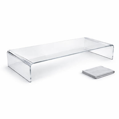 semper plastic Monitorständer aus Acrylglas – Bildschirmerhöhung 10 cm, aus einem Stück gefertigt