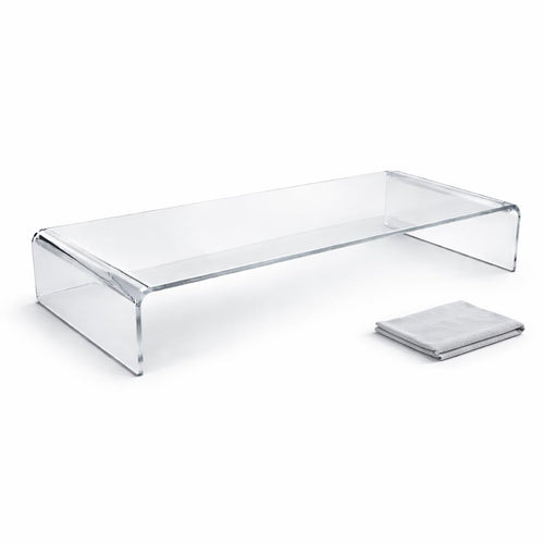 semper plastic Monitorständer aus Acrylglas – Bildschirmerhöhung 10 cm, aus einem Stück gefertigt