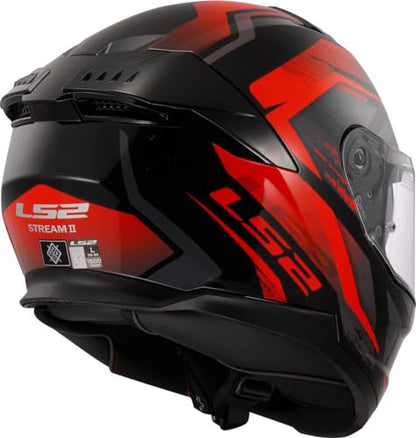 LS2 Stream II Fury Integralhelm - Gloss Black Red L