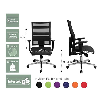 Topstar X-Pander Ergonomischer Bürostuhl Schwarz Netzstoff